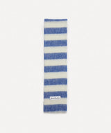 ACNE Wool Blend Stripe Scarf - Blue White
