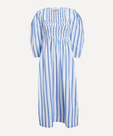 GANNI Cotton Smock Dress - Blue Stripe Sz38 NZM
