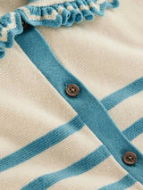 BODEN Frill Collared Cardigan - Ivory & Duck Egg SzM