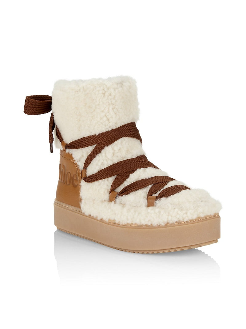 SEE BY CHLOÉ Charlee Shearling Ankle Boots Sz41