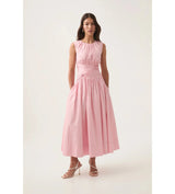 AJE Agatha Knot Waist Midi Dress - Pink Sz8