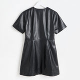 OLIVER BONAS Faux Leather Mini Dress - Black Sz10