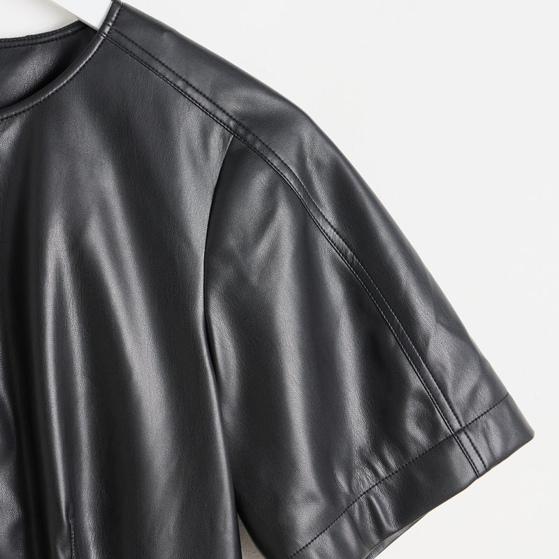 OLIVER BONAS Faux Leather Mini Dress - Black Sz10