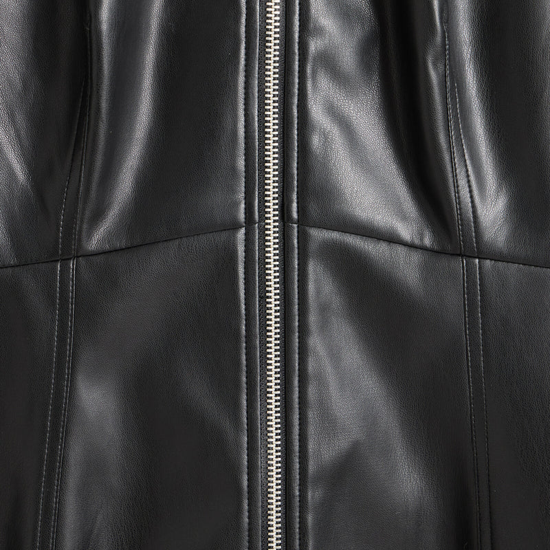 OLIVER BONAS Faux Leather Mini Dress - Black Sz10