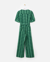 OLIVER BONAS V-Neck Tie Waist Jumpsuit - Green Sz8