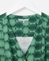 OLIVER BONAS V-Neck Tie Waist Jumpsuit - Green Sz8