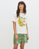 OLIVER BONAS Beaded Banana Graphic T-Shirt - White Sz16