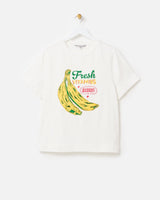 OLIVER BONAS Beaded Banana Graphic T-Shirt - White Sz16