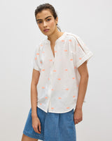 OLIVER BONAS Sun Embroidered Shirt - White Sz16