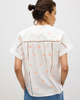 OLIVER BONAS Sun Embroidered Shirt - White Sz16