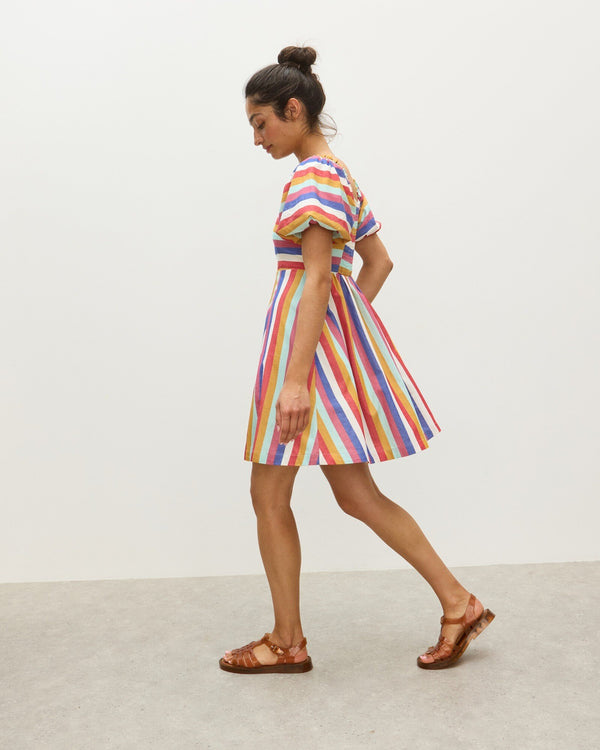 OLIVER BONAS Puff Sleeve Mini Dress - Multicoloured Sz10