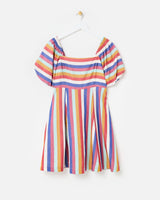 OLIVER BONAS Puff Sleeve Mini Dress - Multicoloured Sz10