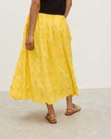OLIVER BONAS Textured Midi Skirt - Yellow Sz10