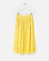 OLIVER BONAS Textured Midi Skirt - Yellow Sz10