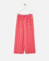 OLIVER BONAS Striped Wide Leg Trousers - Red & Blue