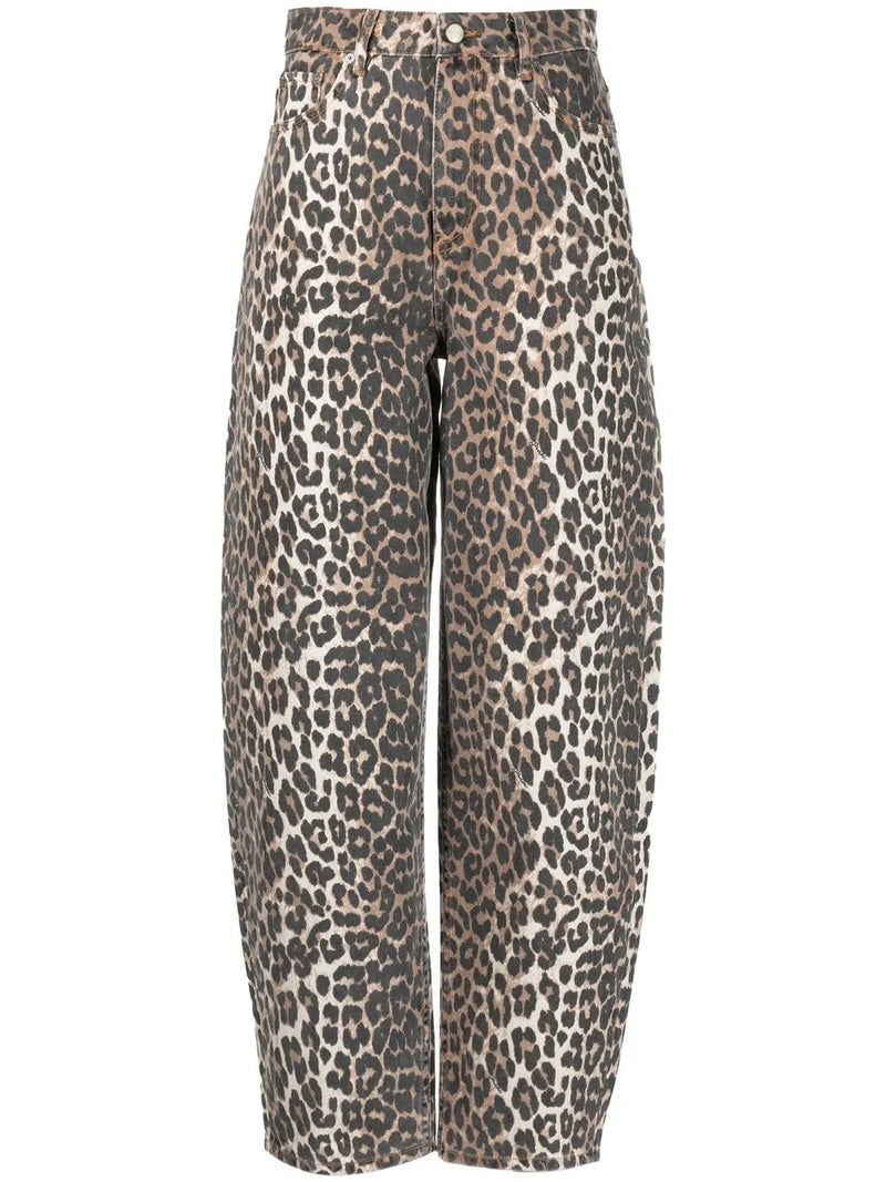 GANNI Leopard Denim Stary Jeans - Sz27
