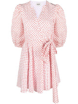CLAUDIE PEIRLOT Wrap Mini Dress - Red Floral Sz40 NZM