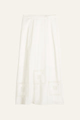 BA&SH Lermaid Embroidered Maxi Skirt - White Sz36 NZ Small