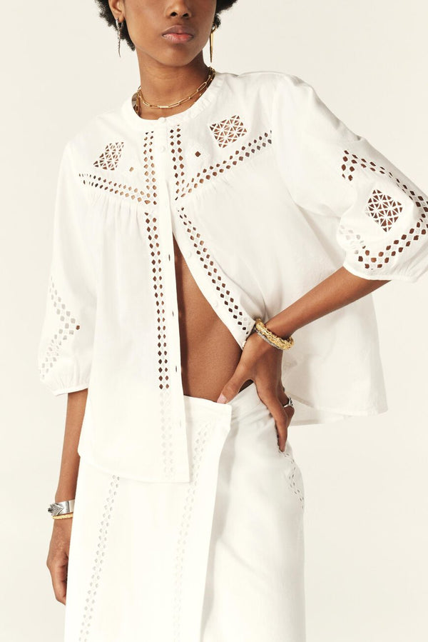 BA&SH Lirkin Blouse - White Sz1 NZ Small