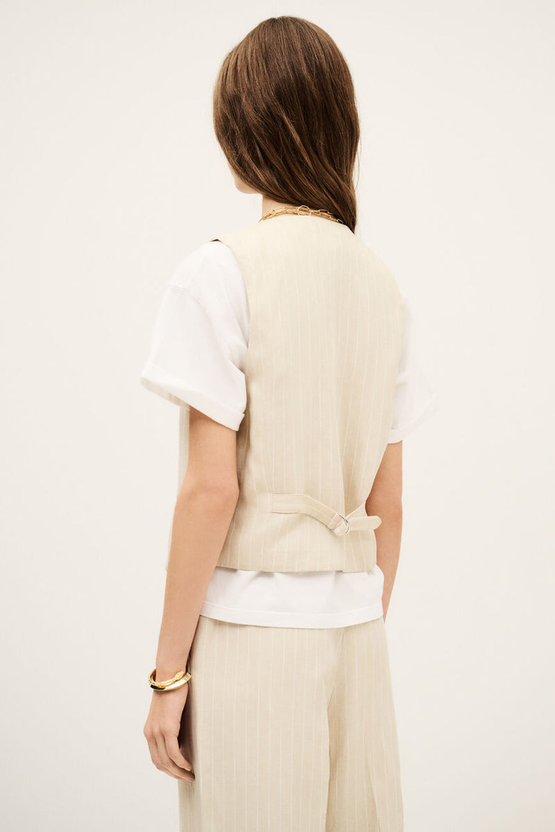 BA&SH Patsy Waistcoat - Beige Sz1 NZ8