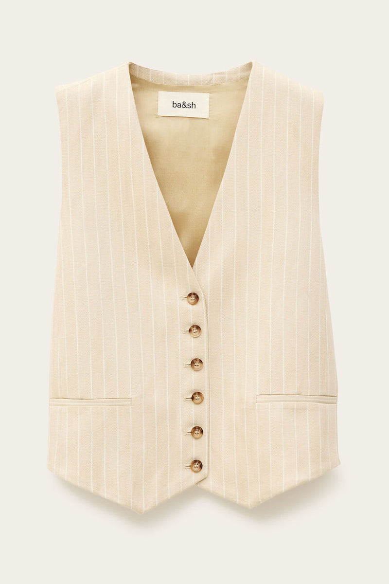 BA&SH Patsy Waistcoat - Beige Sz1 NZ8