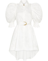 AJE Eucalypt Puff Sleeve Shirt Dress - White Sz6