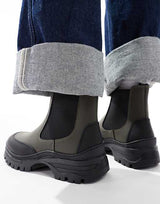 BARBOUR INTERNATIONAL Morgan Leather Chelsea Boot - Olive/Black  EU41