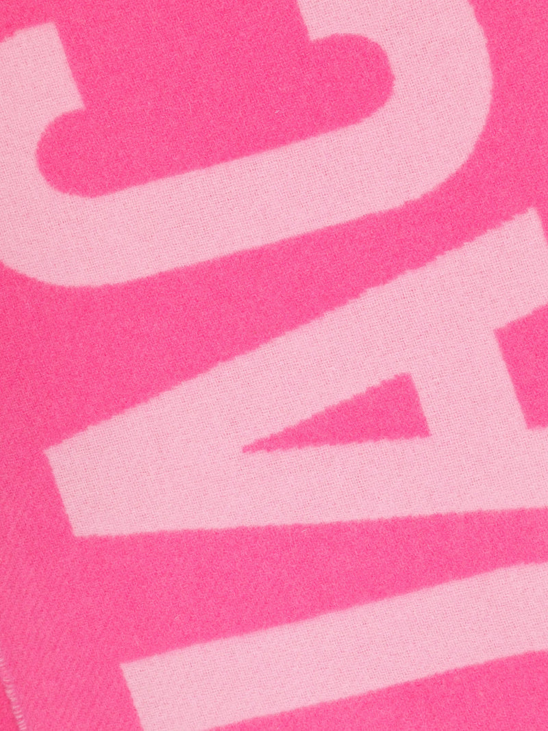 JACQUEMUS Logo Virgin Wool Scarf - Pink