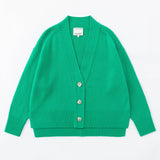 ALEGER N.99 Cashmere Blend Hi-Low Oversize Cardigan - Kelly Green SzL