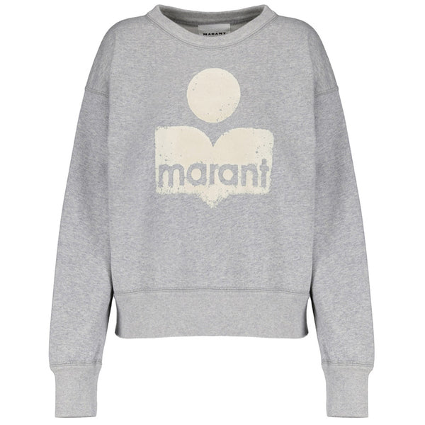 ISABEL MARANT ÉTOILE  Mobyli Flocked Logo Sweatshirt - Grey Sz36 NZ8