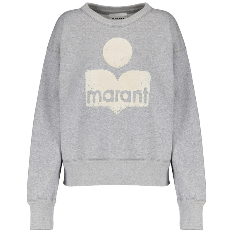 ISABEL MARANT ÉTOILE  Mobyli Flocked Logo Sweatshirt - Grey Sz36 NZ8