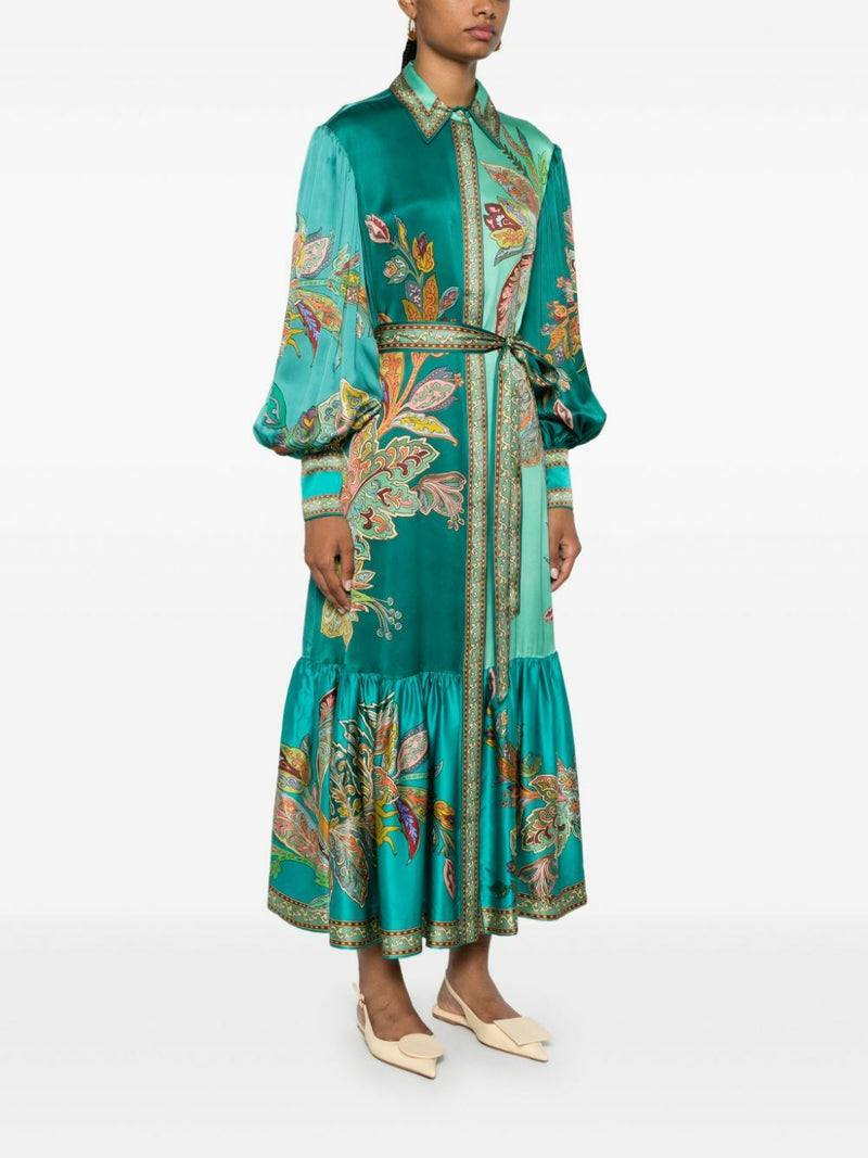 ALEMAIS Franca Slik Shirtdress - Green Sz10