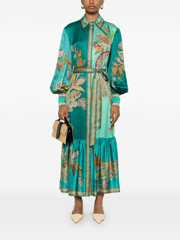 ALEMAIS Franca Slik Shirtdress - Green Sz10