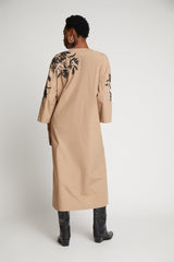 MUNTHE Syrus Embellished Dress - Camel Sz38 NZ10