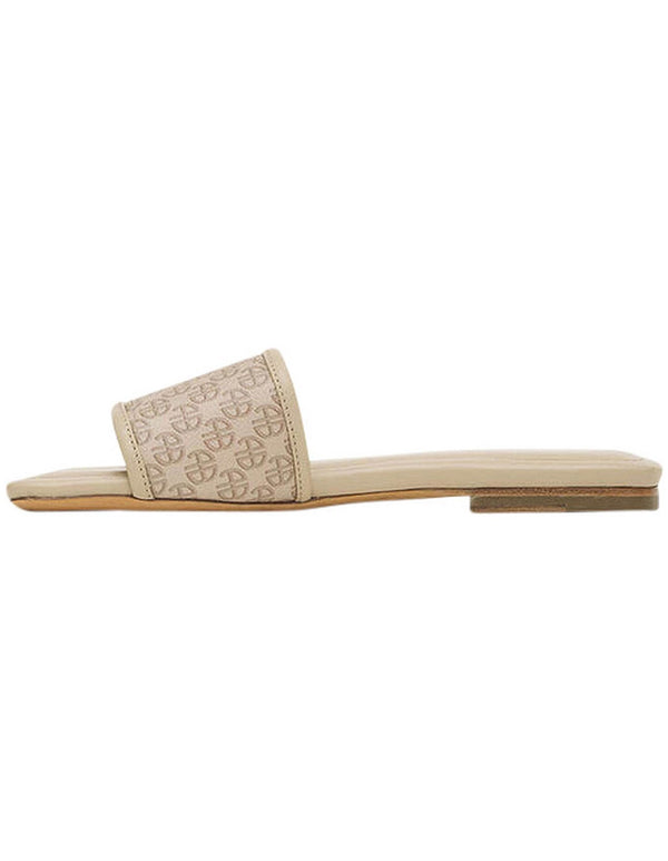 ANINE BING Monogram Ria Slides - Beige EU41