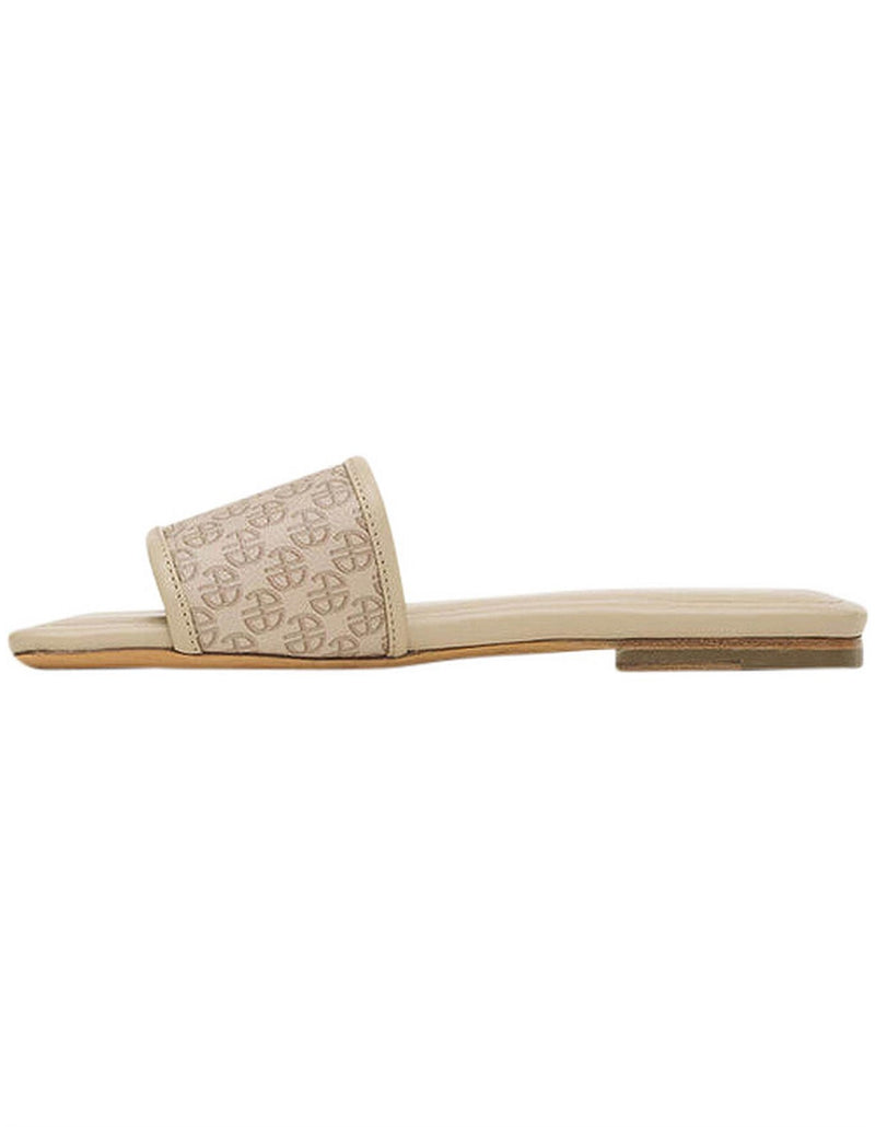 ANINE BING Monogram Ria Slides - Beige EU41