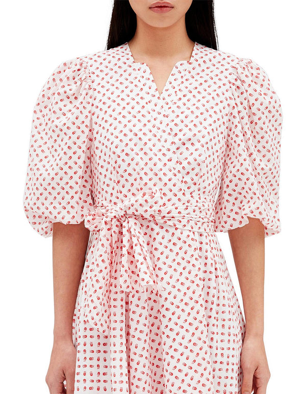 CLAUDIE PEIRLOT Wrap Mini Dress - Red Floral Sz40 NZM