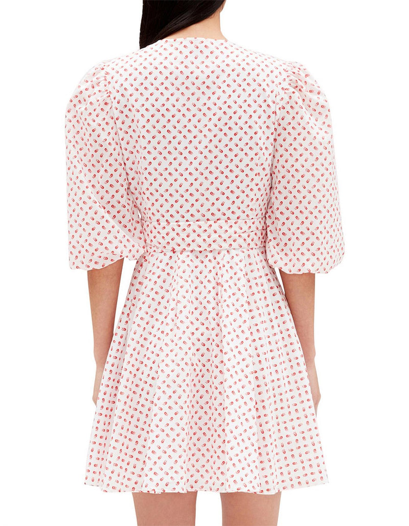 CLAUDIE PEIRLOT Wrap Mini Dress - Red Floral Sz40 NZM