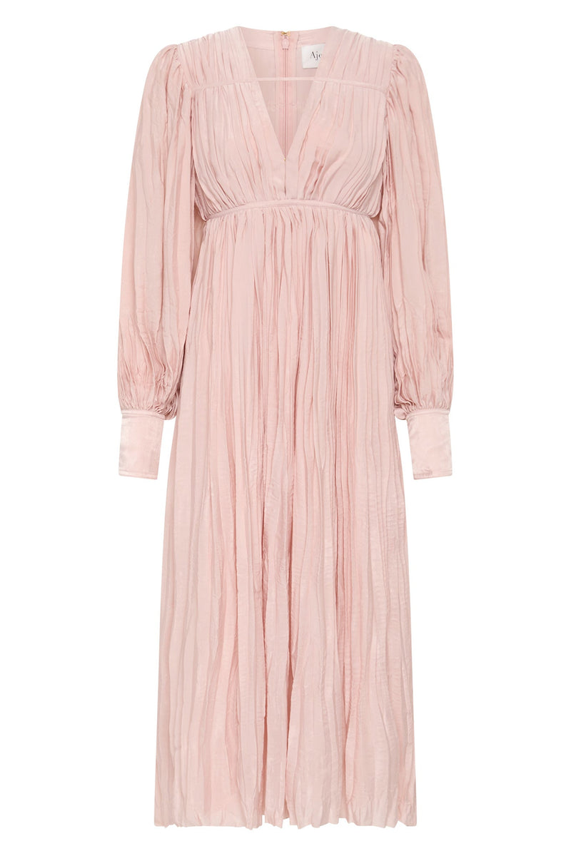 AJE Catalyst Pleated Midi Dress - Blush Pink Sz10