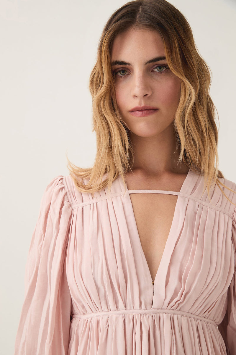 AJE Catalyst Pleated Midi Dress - Blush Pink Sz10