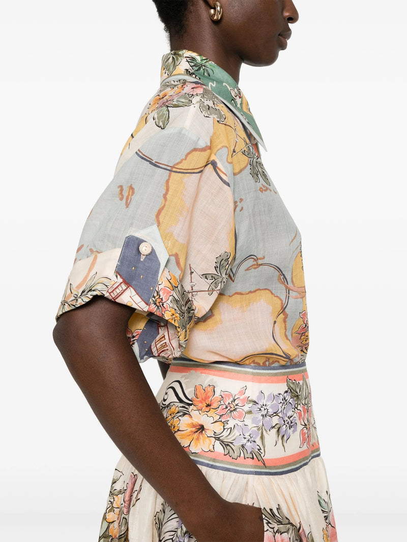 ZIMMERMANN Tallow Shirt - Nautical Sz3 NZ14