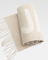 JACQUEMUS Logo Virgin Wool Scarf - Beige