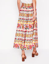 BODEN Full Poplin Maxi Skirt - Botanical Sprig Sz8