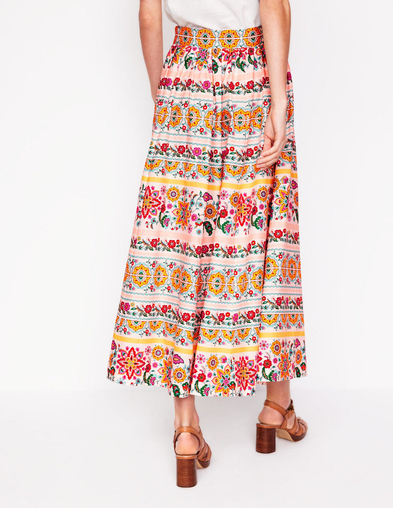 BODEN Full Poplin Maxi Skirt - Botanical Sprig Sz8