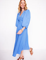 BODEN Lola Blouson Maxi Dress - Ocean Blue Sz12