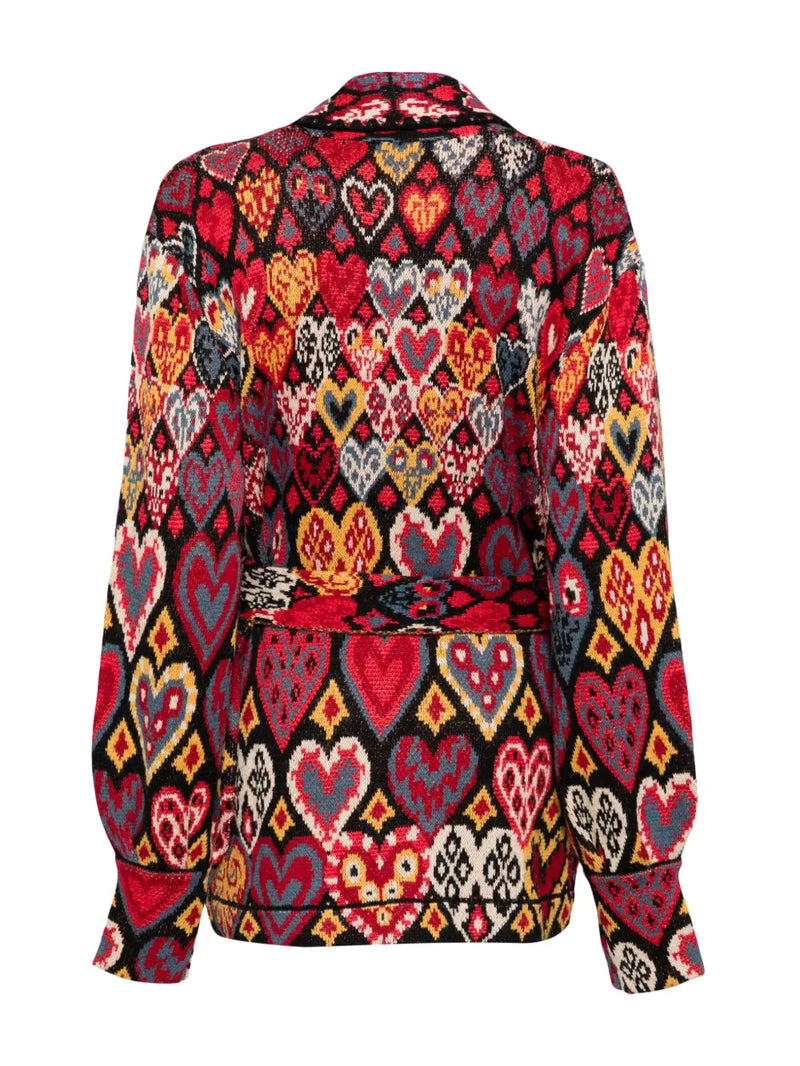 FARM Rio Hearts Ikat Knitted Blazer - SzS