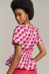 ANTHROPOLOGIE Somerset Blouse - Pink Print SzM