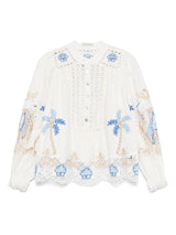 FARM RIO Romantic Richelieu Blouse - Off White SzM