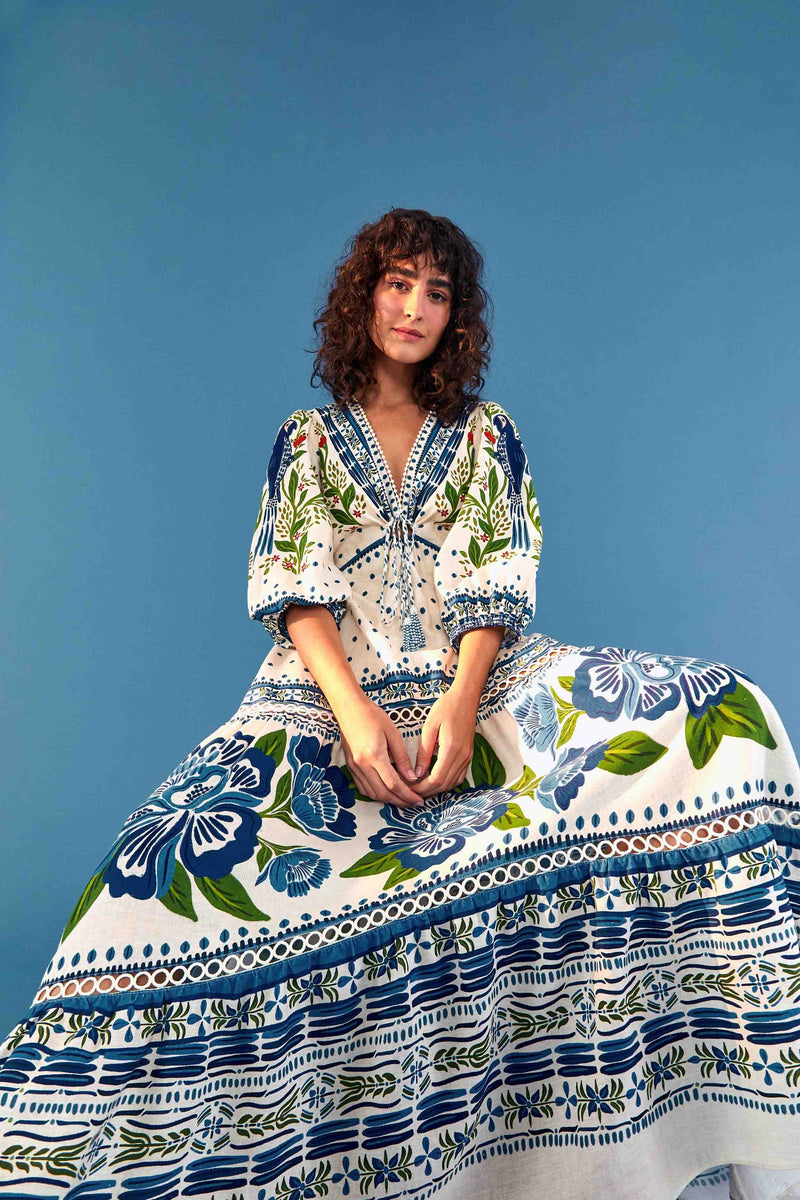 FARM RIO Macaw Flight Maxi Dress - Off-White