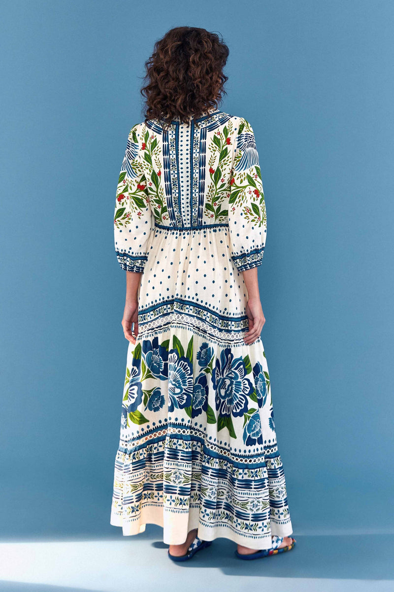 FARM RIO Macaw Flight Maxi Dress - Off-White